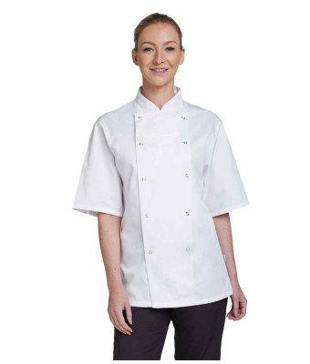 Dennys Short Sleeve Chef's Jacket - WHITE