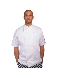 6239086 Dennys Executive Short Sleeve Jacket - WHITE