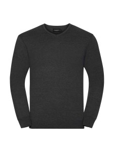 Russell Collection Cotton Acrylic V Neck Sweater