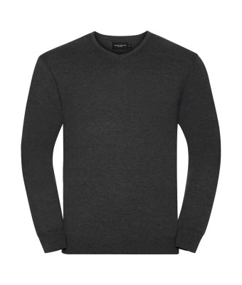 Russell Collection Cotton Acrylic V Neck Sweater