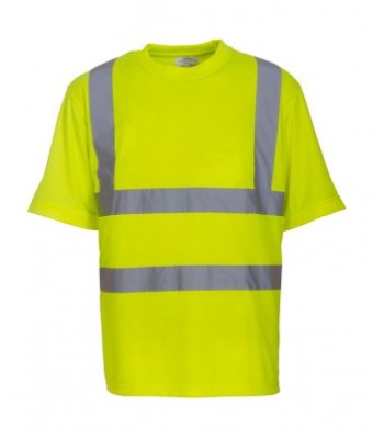 YK 010 Yoko Hi-Vis Short Sleeve T-Shirt - YELLOW - Stewarts GC logo LHB only