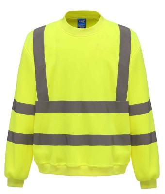 YK030 Yoko Hi-Vis Sweatshirt - YELLOW - Stewarts GC logo LHB only