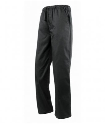 PR553 Premier Essential Chef's Trousers - BLACK - PLAIN